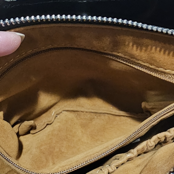 Patricia Nash Empoli Black Leather Satchel Crossbody Bag - Picture 13 of 14